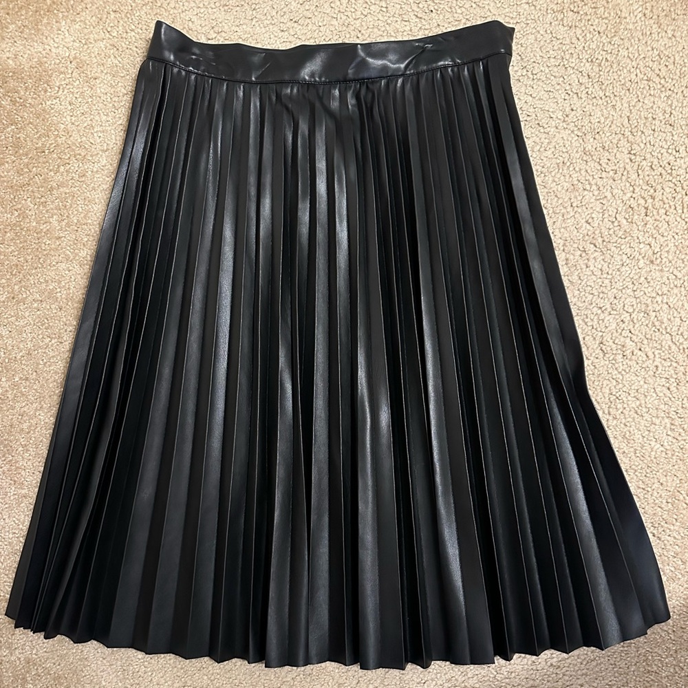 Marc New York black faux leather pleated skirt